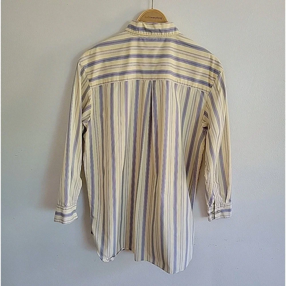 Victoria‎ Secret Pajama Sleep Shirt Large Cotton Striped Casual Lounge Preppy